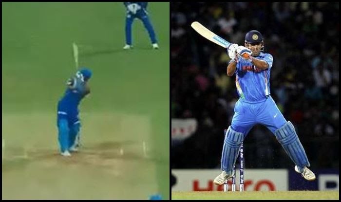 M.S dhoni indian cricketer helicopter shot scene