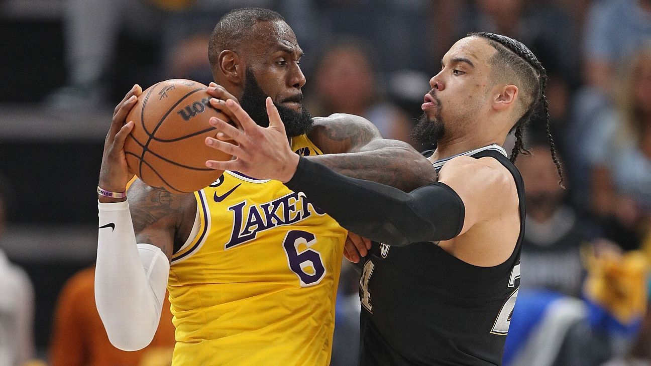 Dillon Brooks and LeBron James in Lakers vs Grizzlies