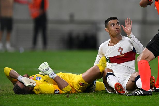 Portugal captain CR7 avoids potential red card after dangerous challenge on former Manchester United teammate